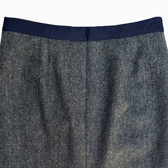 Boden British Tweed Skirt Sz 6R 100% Gray Wool Academia Y2K Preppy Office Siren - Picture 3 of 6